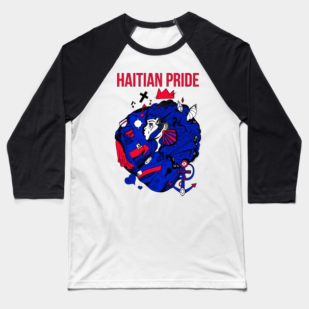 Haitian Pride Baseball T-Shirt by kenallouis